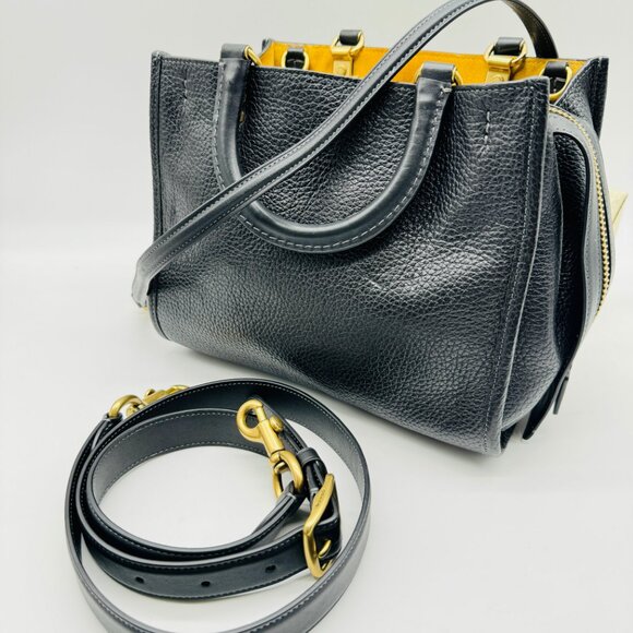 Coach Black and Yellow Leather Handbag - Picture 5 of 15